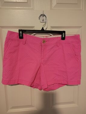 Lilly Pulitzer Bright Pink Callahan Cotton Shorts 14